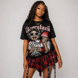 Red Cement 4s DopeSkill Oversize Print T-Shirt Overstack Graphic