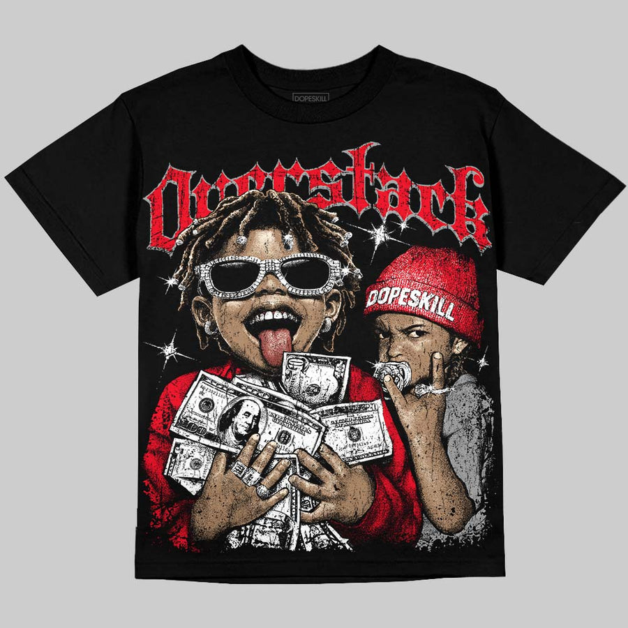 Red Thunder 4s DopeSkill Oversize Print T-Shirt Overstack Graphic