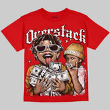 Red Thunder 4s DopeSkill Oversize Print T-Shirt Overstack Graphic
