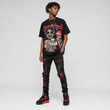 Red Thunder 4s DopeSkill Oversize Print T-Shirt Overstack Graphic