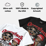 Red Thunder 4s DopeSkill Oversize Print T-Shirt Overstack Graphic