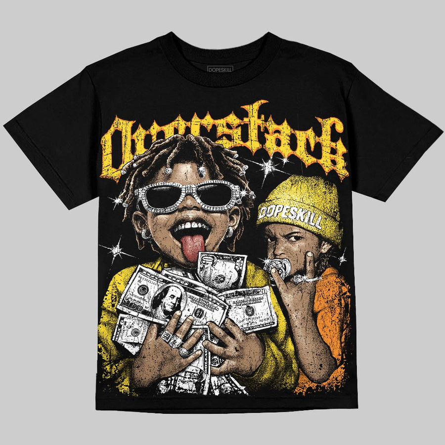 Black Tour Yellow AJ 4 Thunder DopeSkill Oversize Print T-Shirt Overstack Graphic