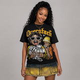 Black Tour Yellow AJ 4 Thunder DopeSkill Oversize Print T-Shirt Overstack Graphic