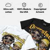 Black Tour Yellow AJ 4 Thunder DopeSkill Oversize Print T-Shirt Overstack Graphic