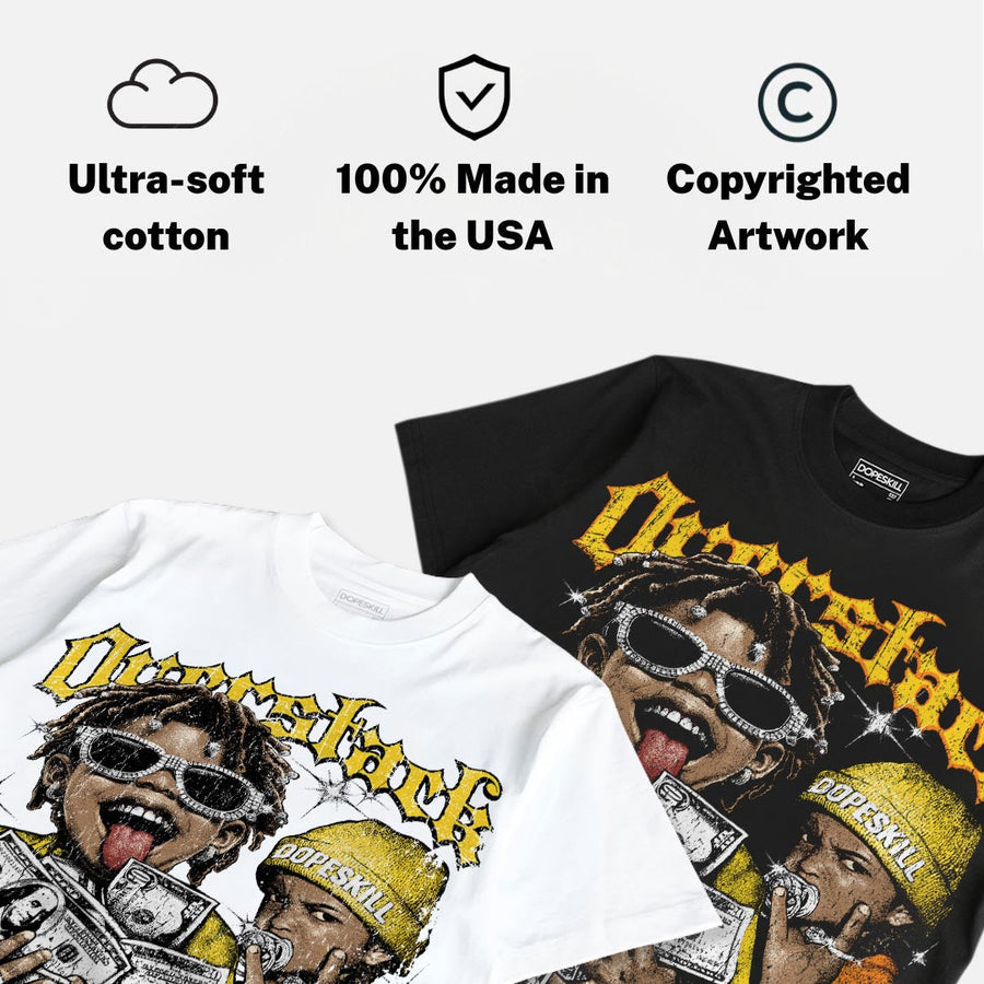 Black Tour Yellow AJ 4 Thunder DopeSkill Oversize Print T-Shirt Overstack Graphic