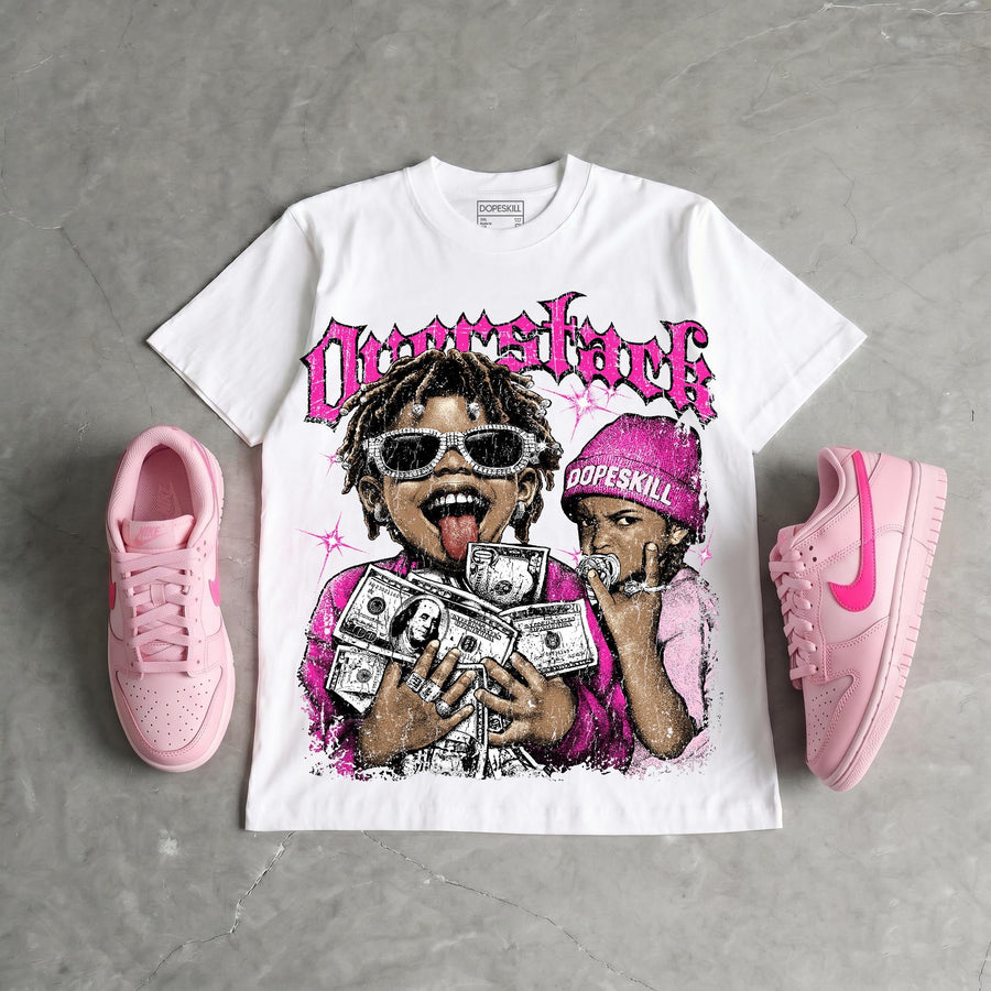 Triple Pink Dunk DopeSkill Oversize Print T-Shirt Overstack Graphic