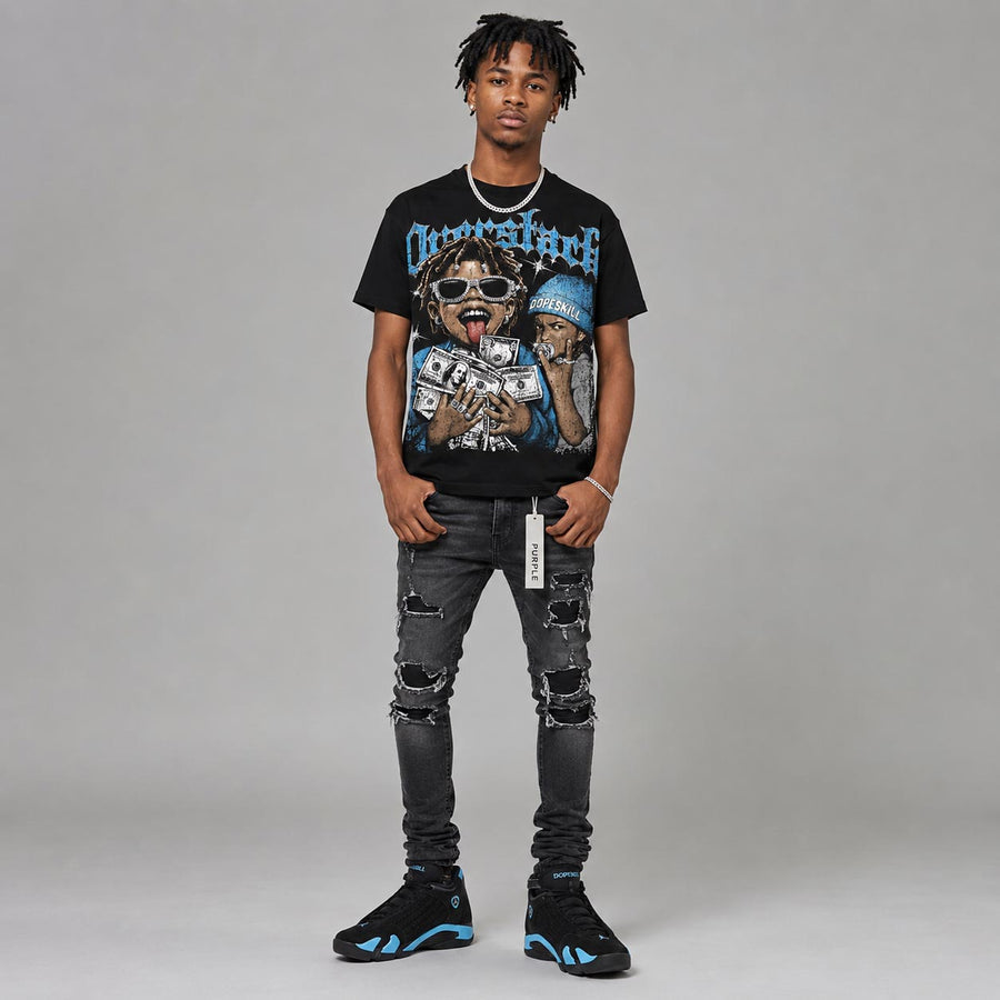 University Blue 14s DopeSkill Oversize Print T-Shirt Overstack Graphic
