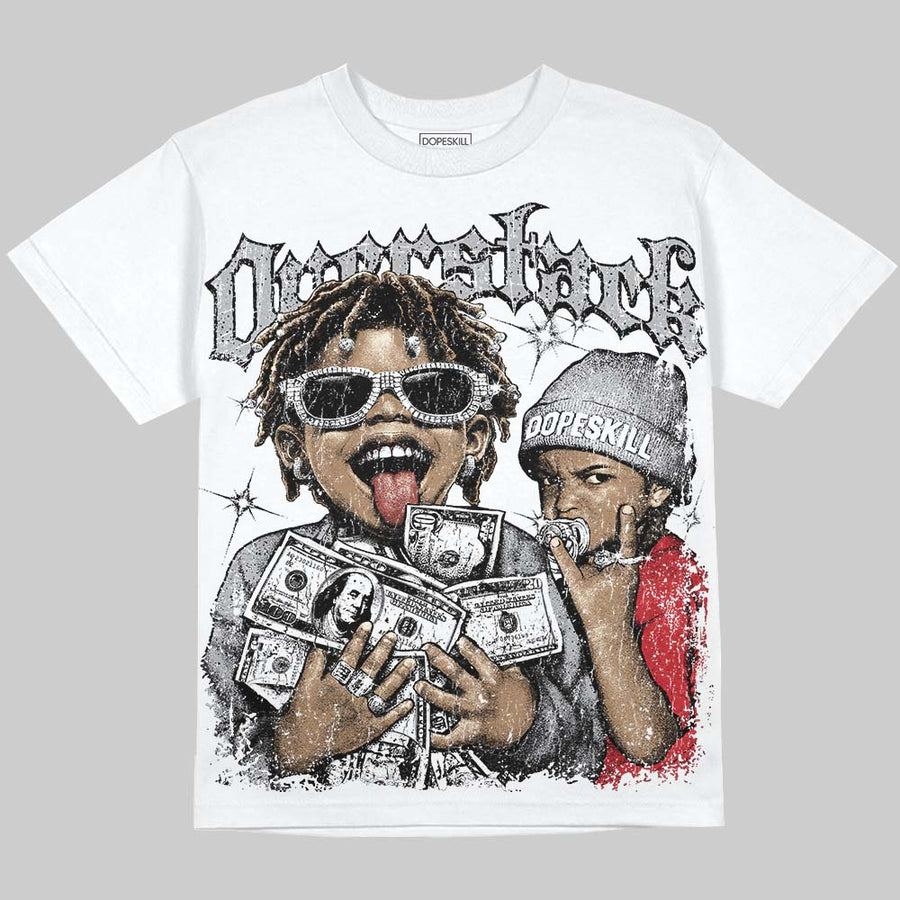 White Cement 4s DopeSkill Oversize Print T-Shirt Overstack Graphic