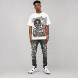 White Cement 4s DopeSkill Oversize Print T-Shirt Overstack Graphic