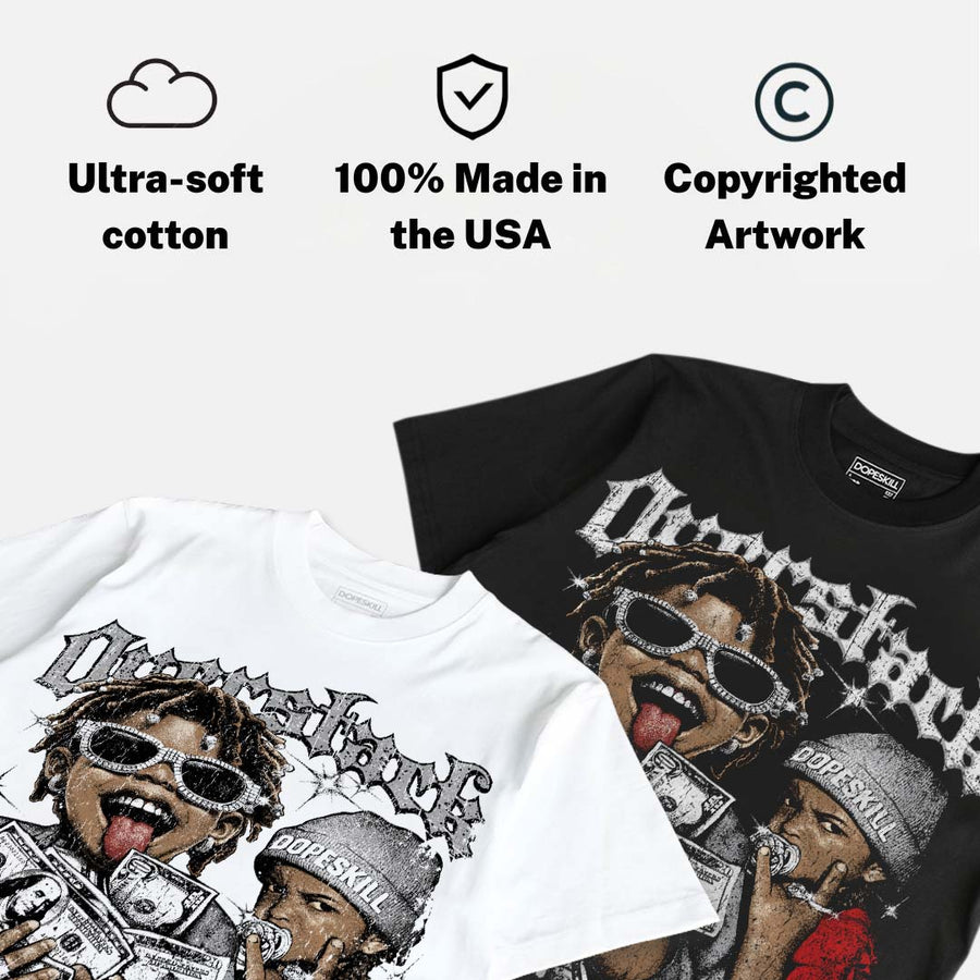 White Cement 4s DopeSkill Oversize Print T-Shirt Overstack Graphic