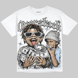 White Metallic 5s DopeSkill Oversize Print T-Shirt Overstack Graphic