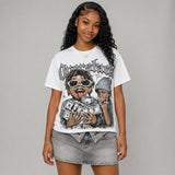 Wolf Grey 5s DopeSkill Oversize Print T-Shirt Overstack Graphic