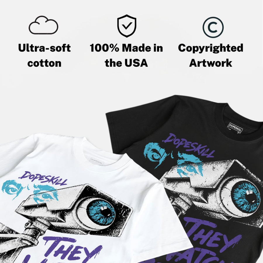 Aqua 8s DopeSkill T-Shirt They Watch Me Win Graphic