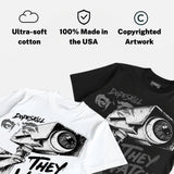 Black Cat 4s DopeSkill T-Shirt They Watch Me Win Graphic