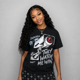 Black Metallic Reimagined 5s DopeSkill T-Shirt They Watch Me Win Graphic