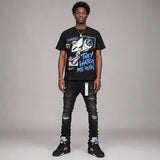 Black University Blue 5s DopeSkill T-Shirt They Watch Me Win Graphic