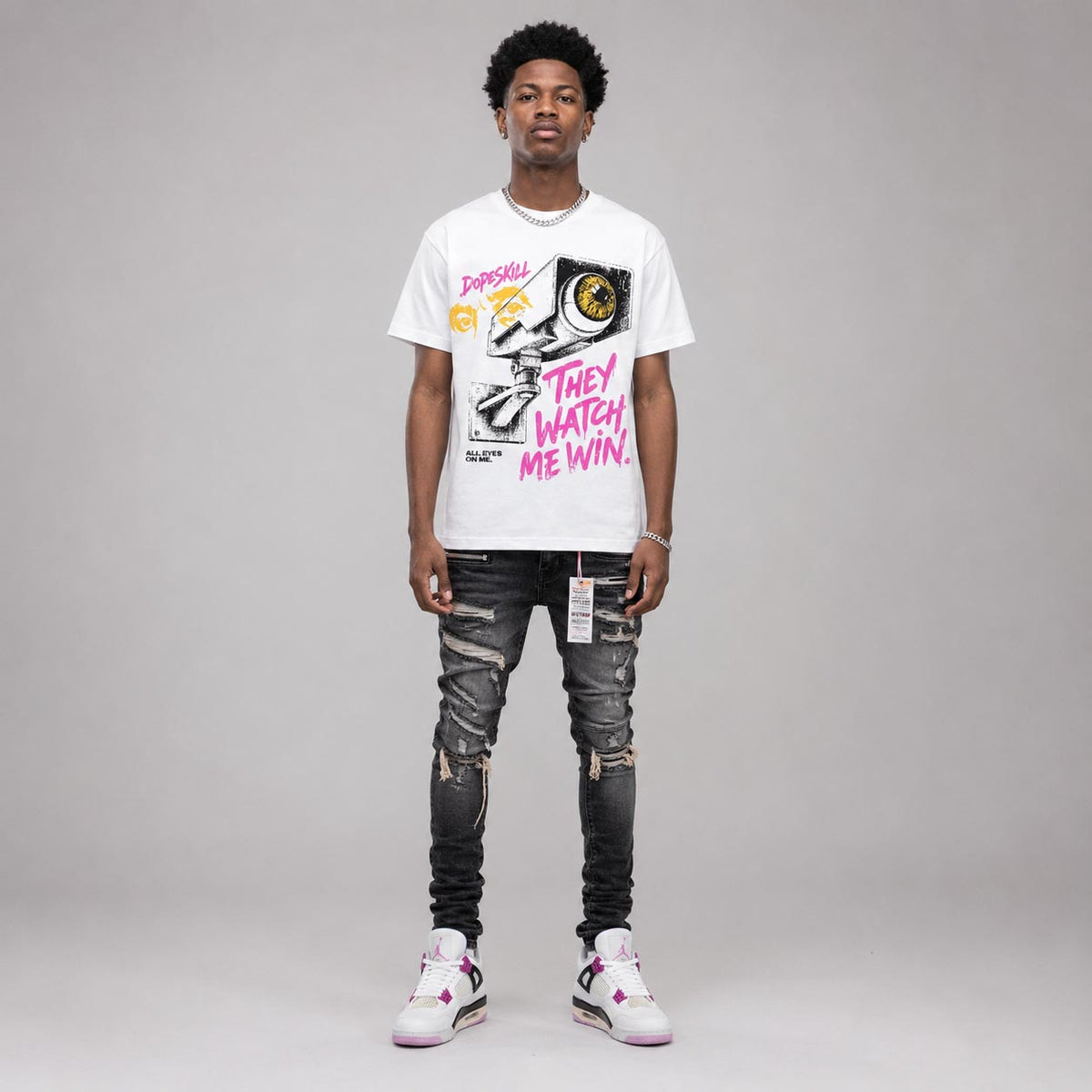Comic 4s DopeSkill T-Shirt They Watch Me Win Graphic