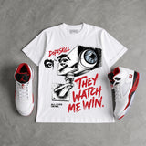 Fire Red “Black Tongue” 5s DopeSkill T-Shirt They Watch Me Win Graphic