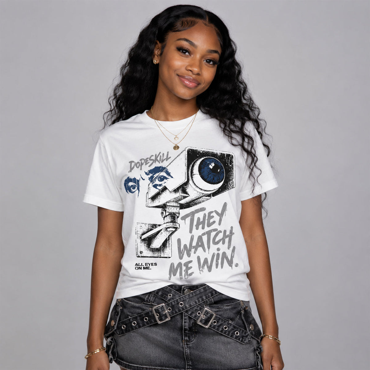 Flint Grey 9s DopeSkill T-Shirt They Watch Me Win Graphic