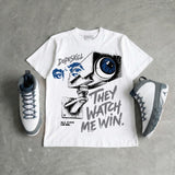 Flint Grey 9s DopeSkill T-Shirt They Watch Me Win Graphic