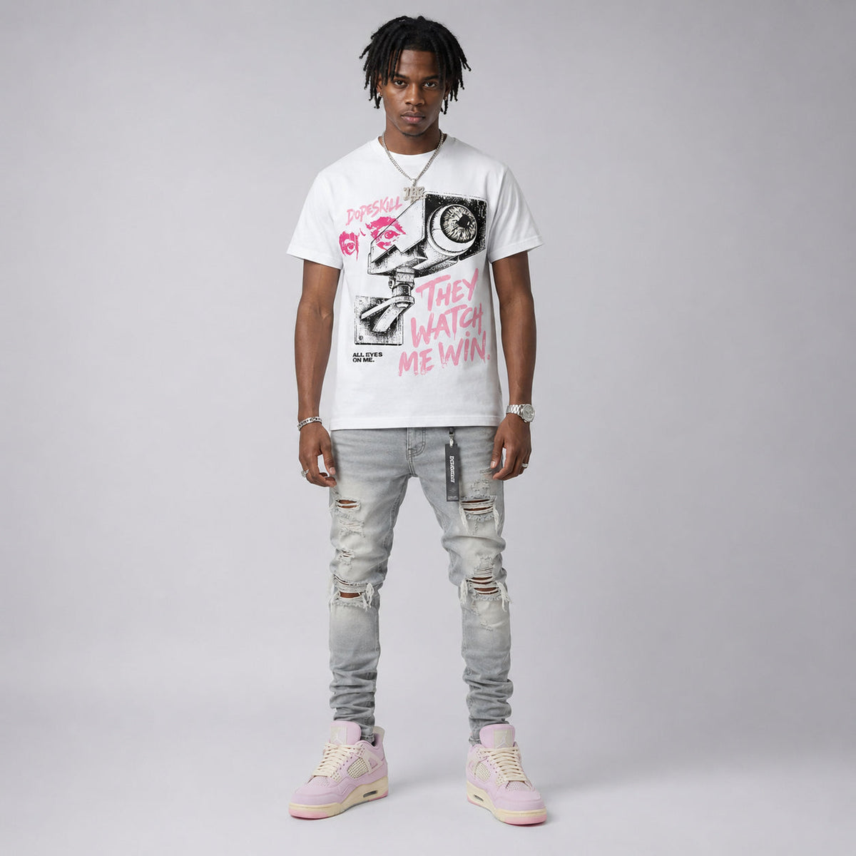 Iced Carmine 4s DopeSkill T-Shirt They Watch Me Win Graphic
