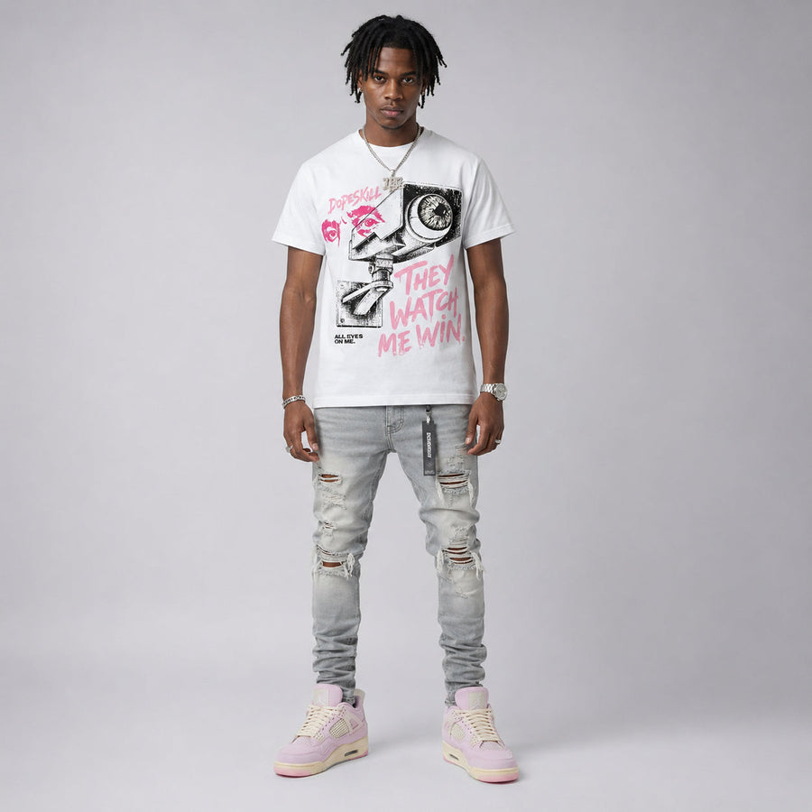 Iced Carmine 4s DopeSkill T-Shirt They Watch Me Win Graphic