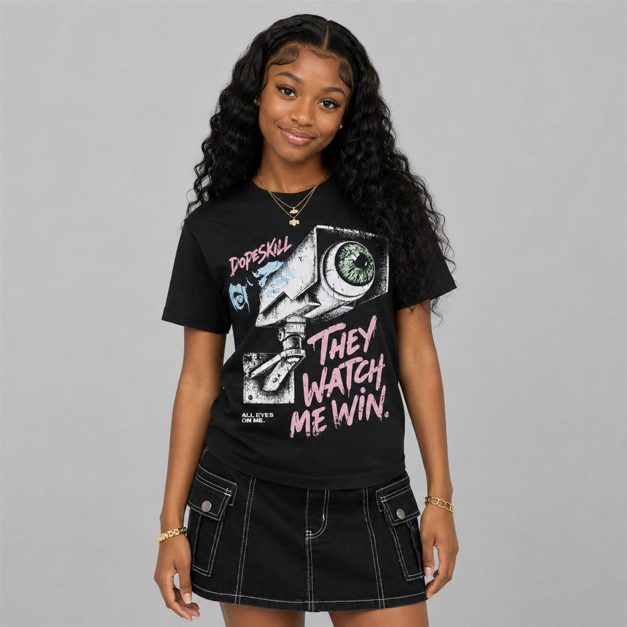 Medium Soft Pink 4s DopeSkill T-Shirt They Watch Me Win Graphic
