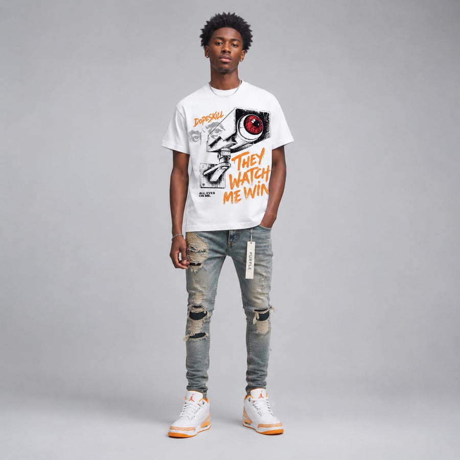 Orange Citrus 3s DopeSkill T-Shirt They Watch Me Win Graphic