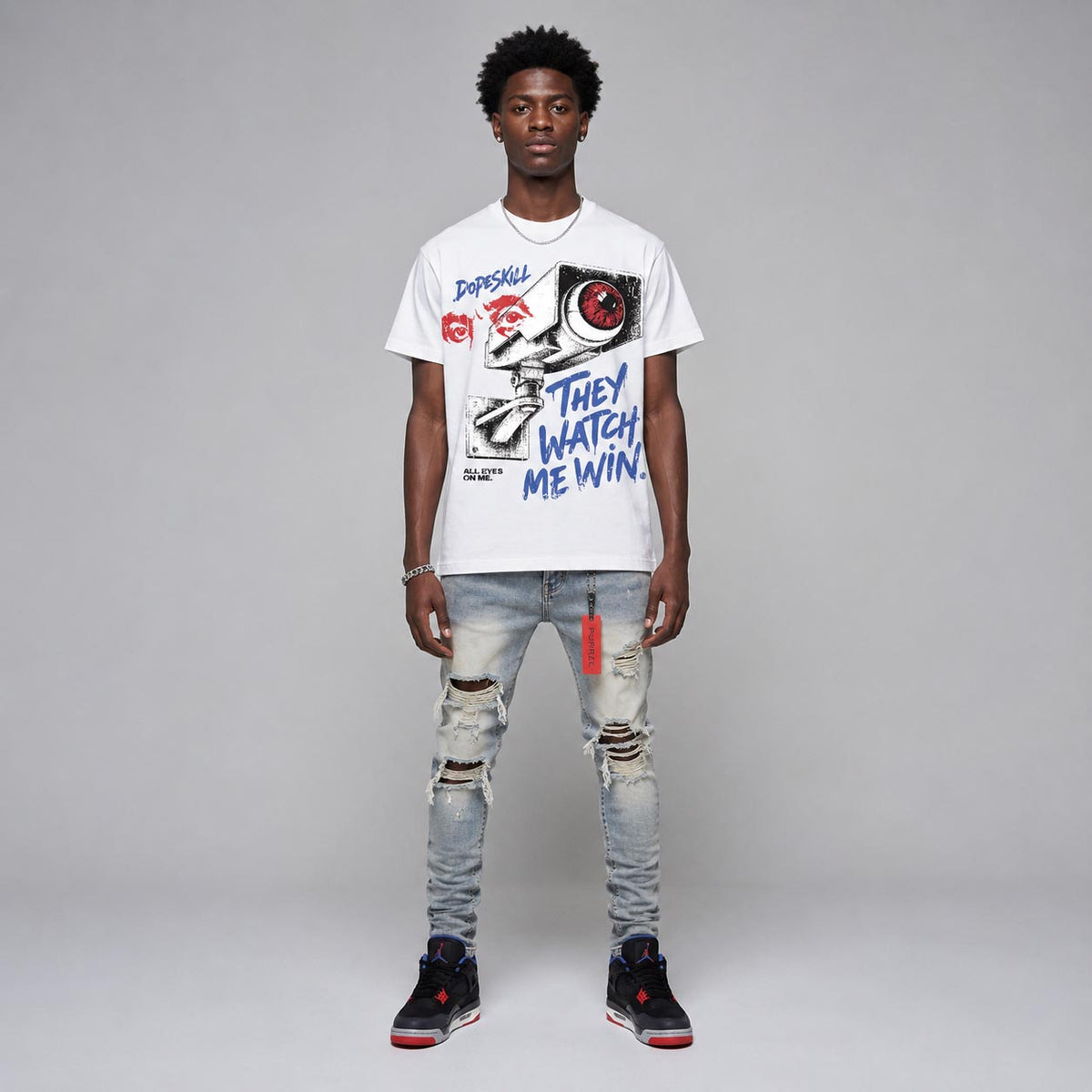 Rare Air 4s DopeSkill T-Shirt They Watch Me Win Graphic