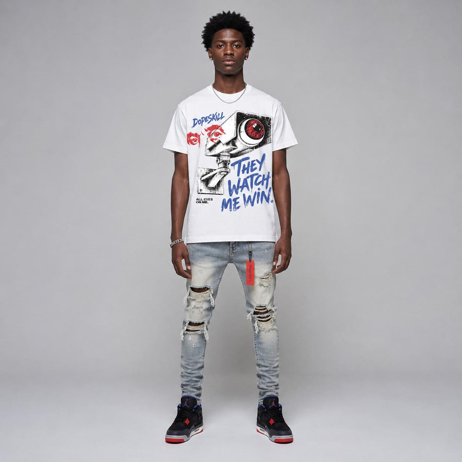 Rare Air 4s DopeSkill T-Shirt They Watch Me Win Graphic