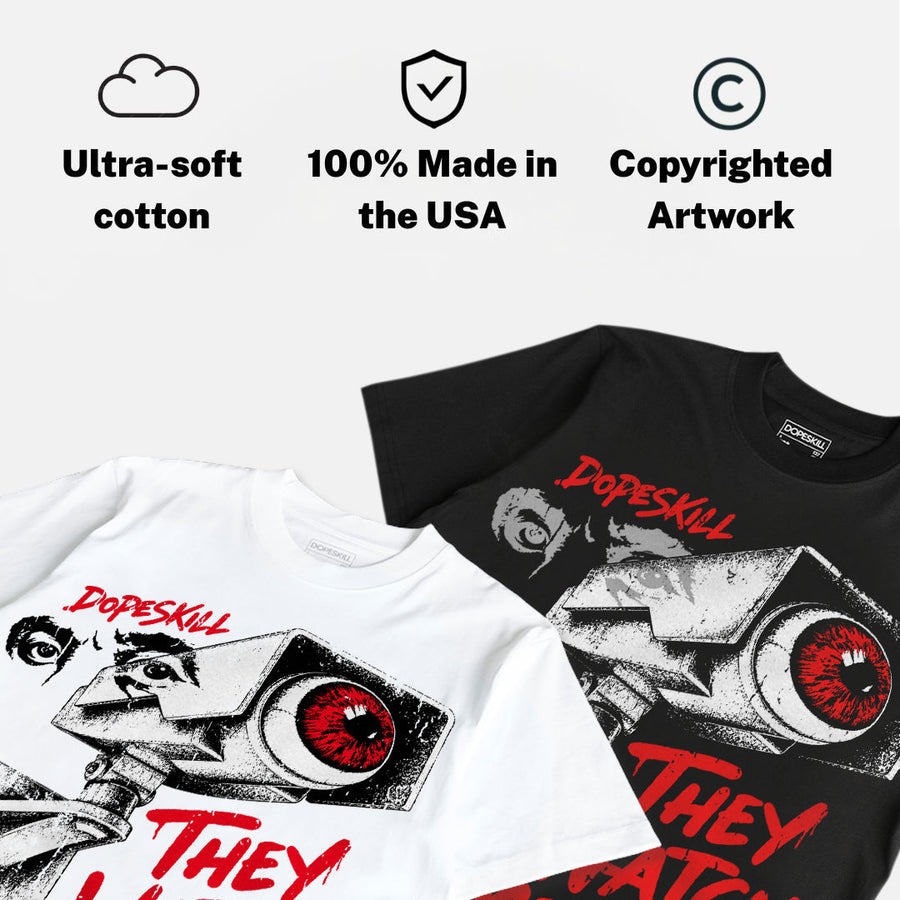 Red Thunder 4s DopeSkill T-shirt They Watch Me Win Graphic