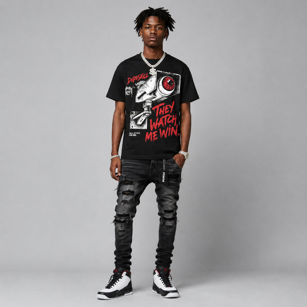 Space Jam 9s DopeSkill T-Shirt They Watch Me Win Graphic