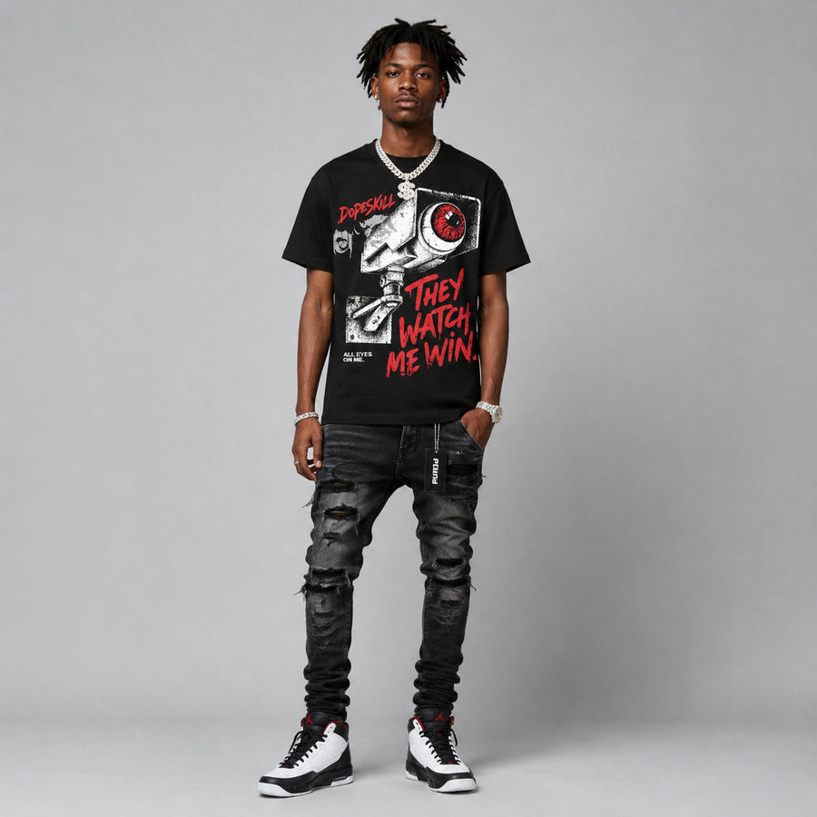 Space Jam 9s DopeSkill T-Shirt They Watch Me Win Graphic