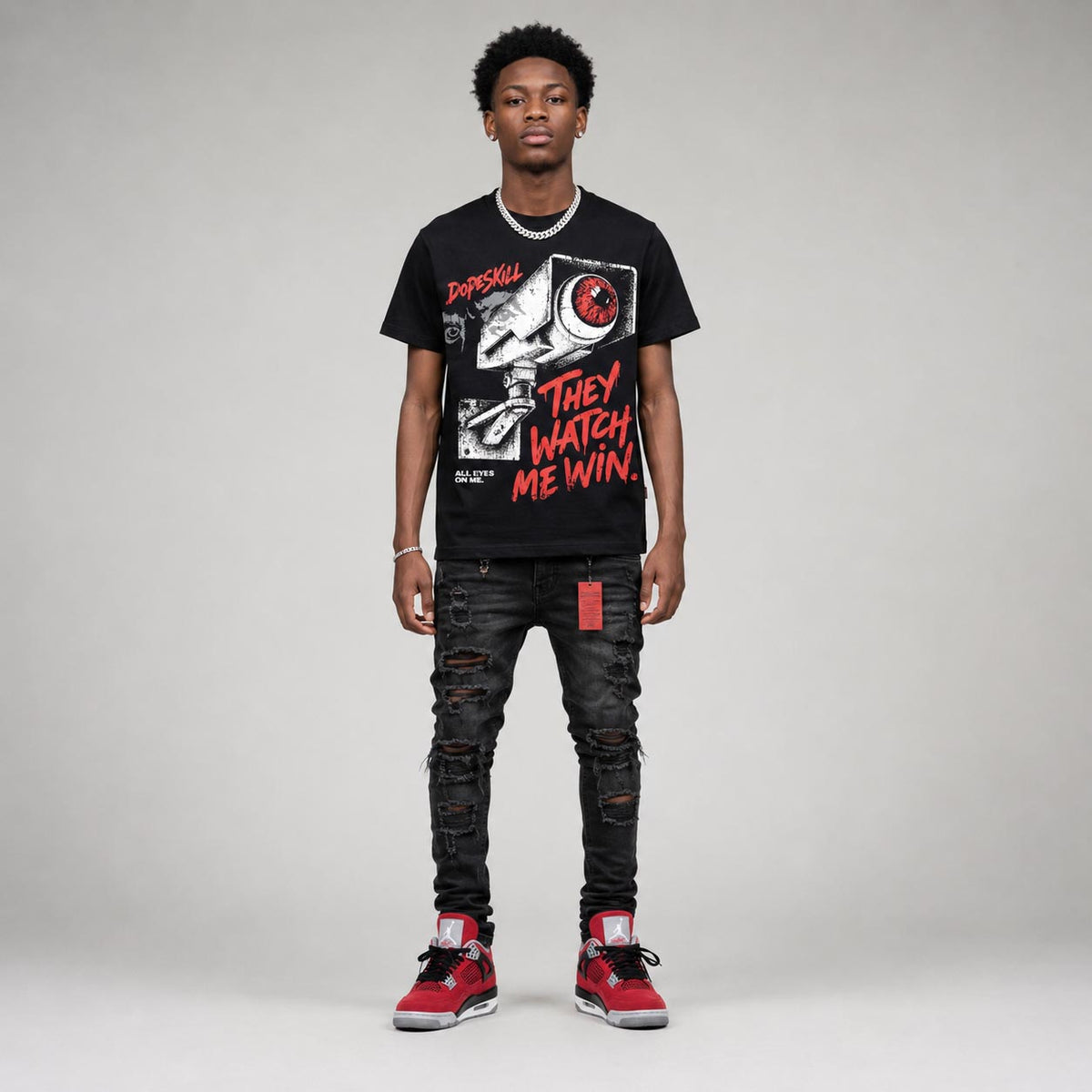 Toro Bravo 4s DopeSkill T-Shirt They Watch Me Win Graphic