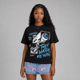 University Blue 14s DopeSkill T-Shirt They Watch Me Win Graphic
