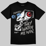 White Metallic 5s DopeSkill T-Shirt They Watch Me Win Graphic
