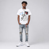 White Metallic 5s DopeSkill T-Shirt They Watch Me Win Graphic