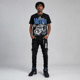 Black University Blue 5s DopeSkill T-Shirt Too Much Motion Graphic