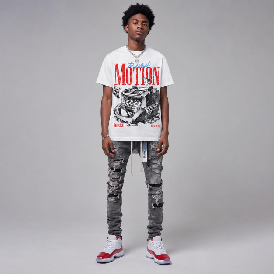 Cherry 11s DopeSkill T-Shirt Too Much Motion Graphic