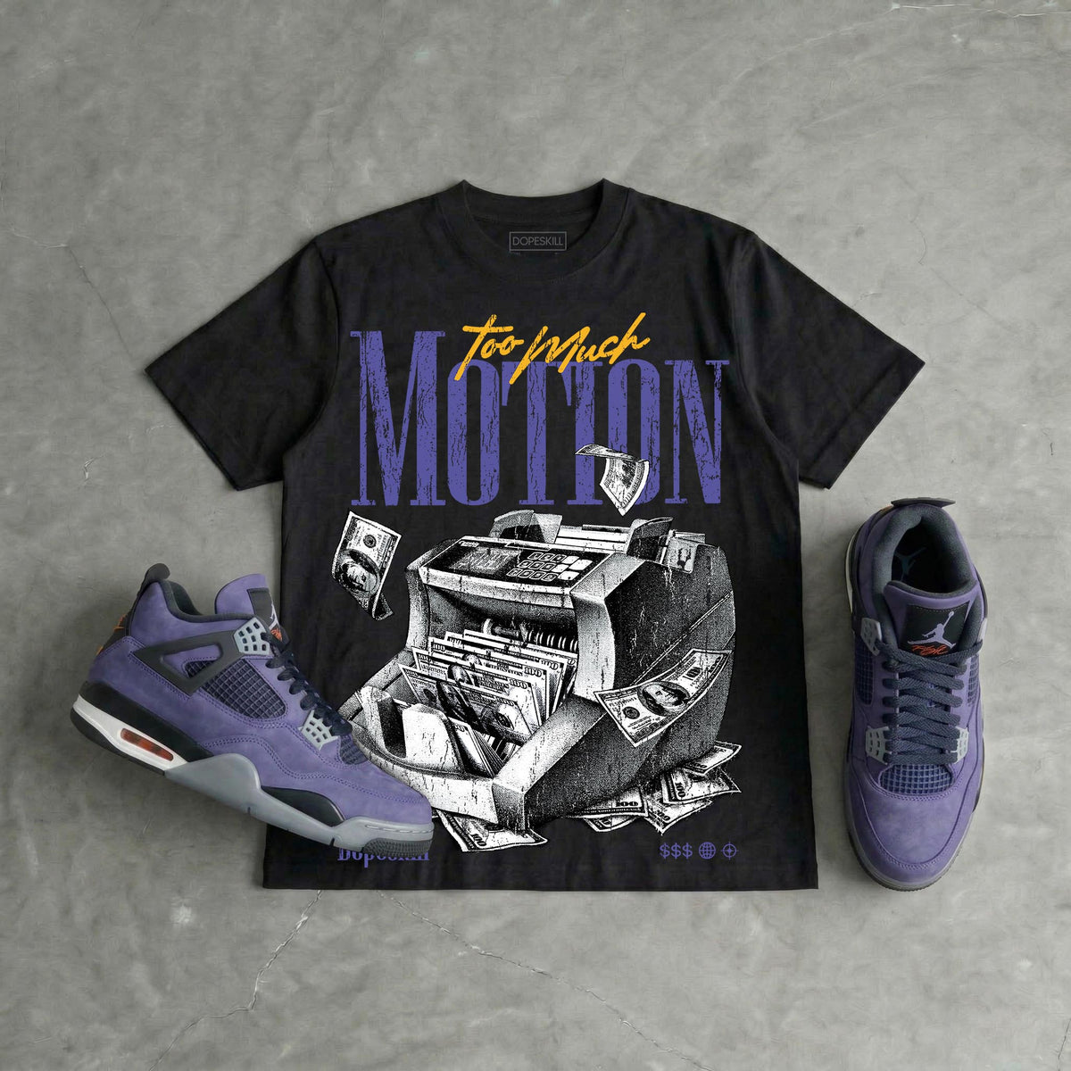 Lakers 4s DopeSkill T-Shirt Too Much Motion Graphic
