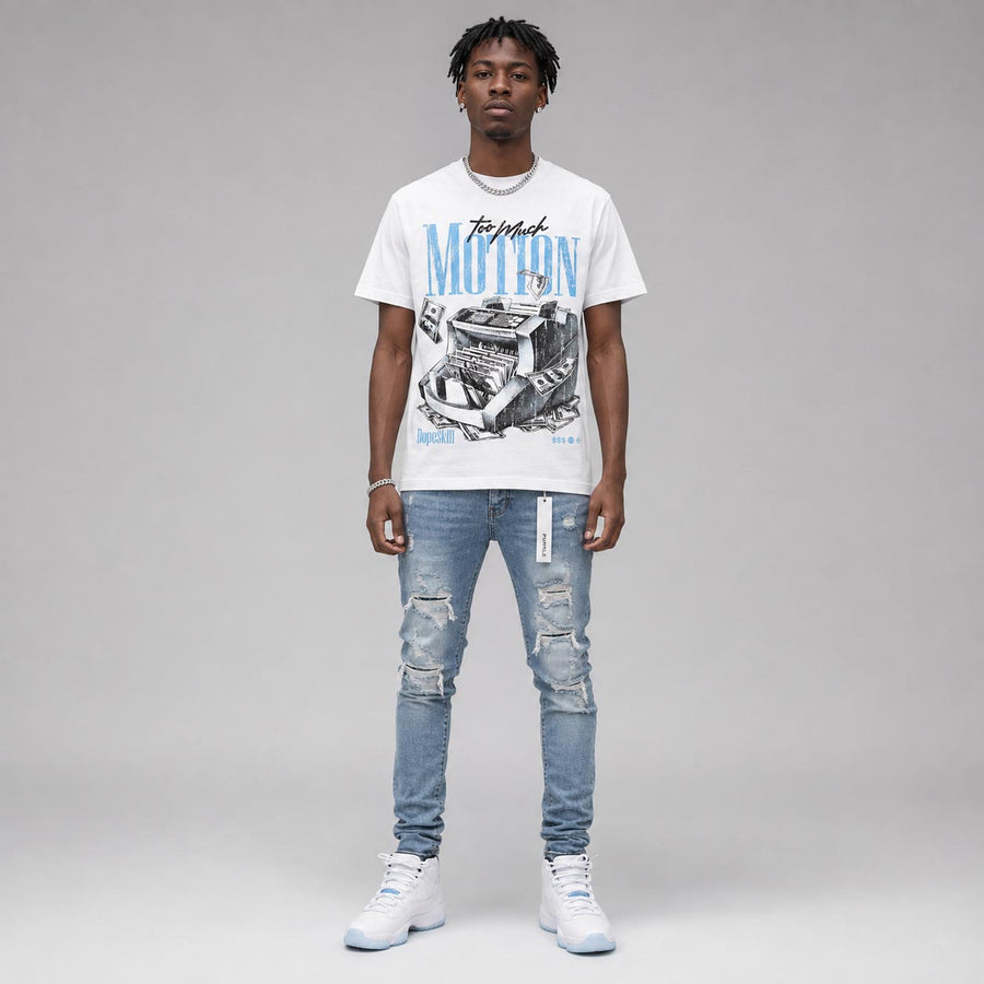 Legend Blue 11s DopeSkill T-Shirt Too Much Motion Graphic