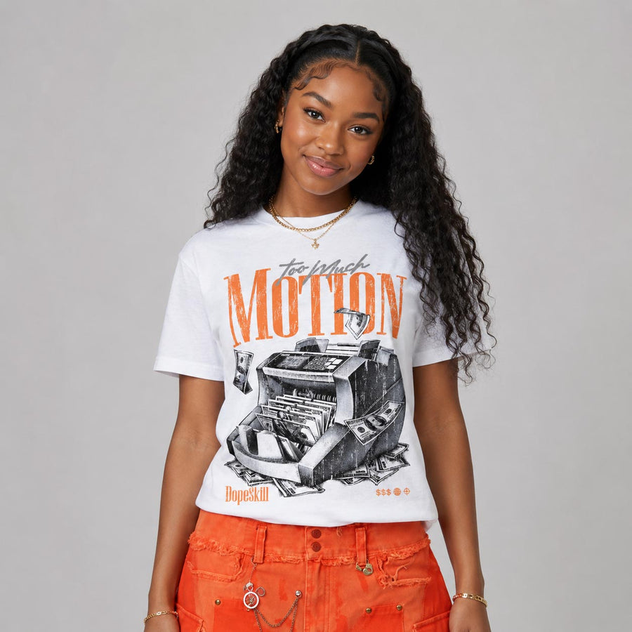 Orange Citrus 3s DopeSkill T-Shirt Too Much Motion Graphic