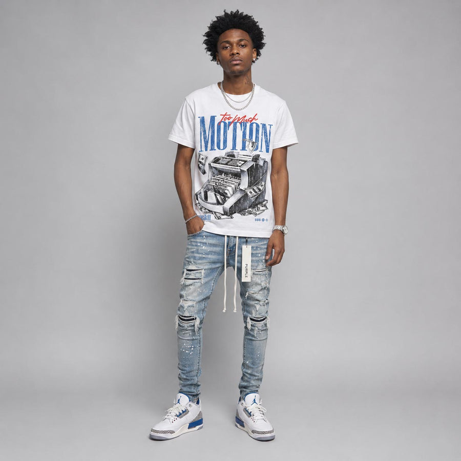 True Blue 3s DopeSkill T-Shirt Too Much Motion Graphic