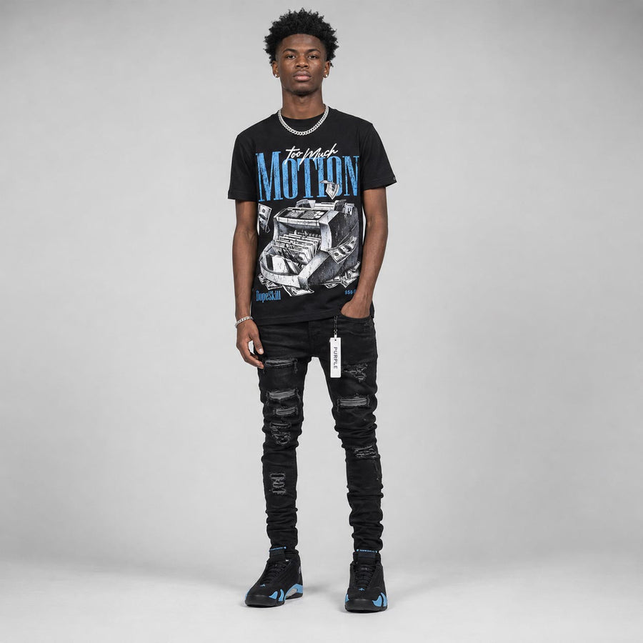 University Blue 14s DopeSkill T-Shirt Too Much Motion Graphic