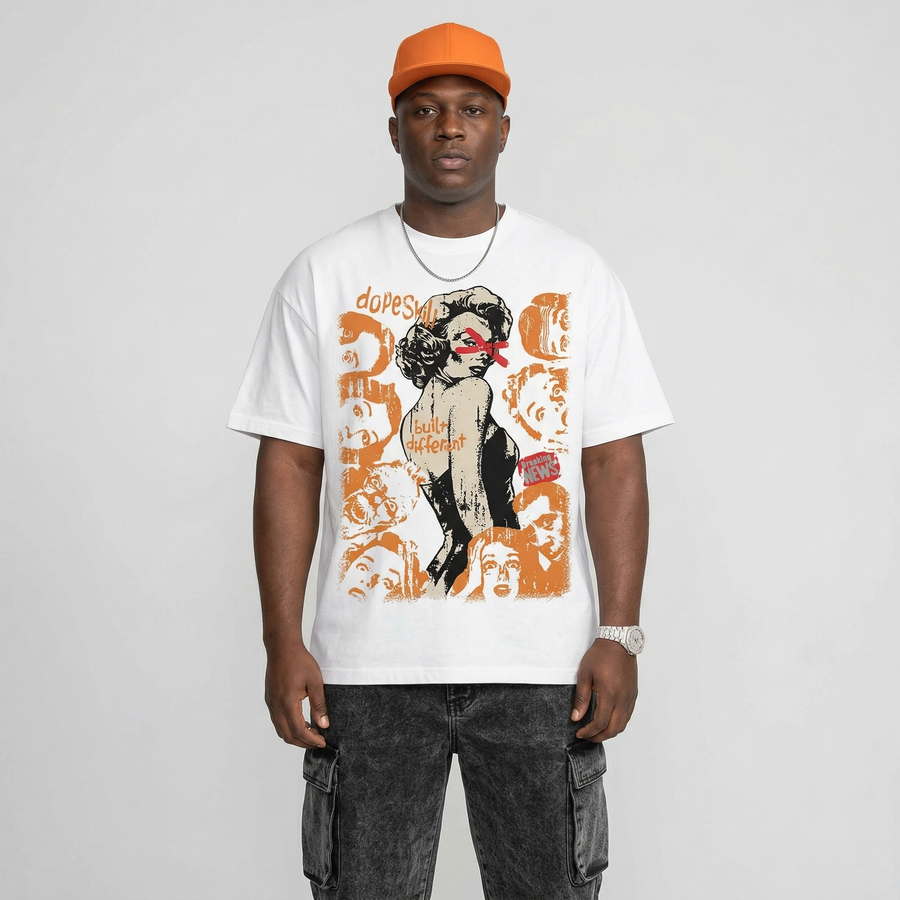 'Orange Citrus' 3s DopeSkill T-Shirt Built Different Graphic
