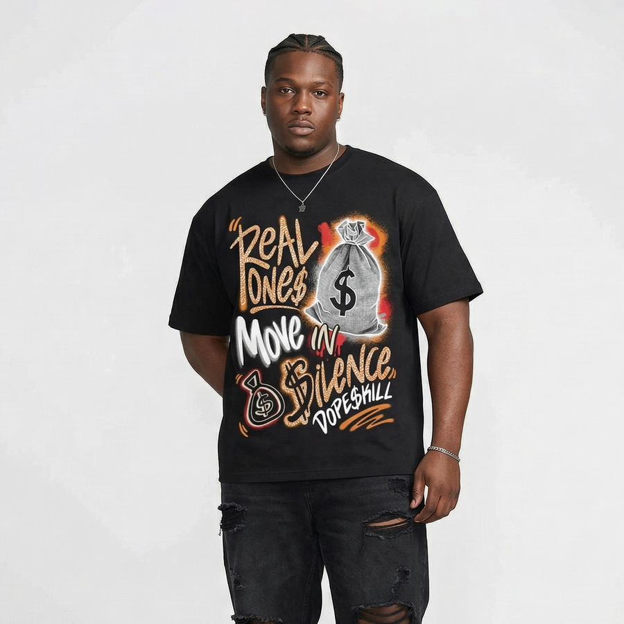 'Orange Citrus' 3s DopeSkill T-Shirt Real Ones Move In Silence Graphic