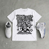 White Metallic 5s DopeSkill T-Shirt Distorted Realms Graphic