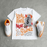'Orange Citrus' 3s DopeSkill T-Shirt Real Ones Move In Silence Graphic