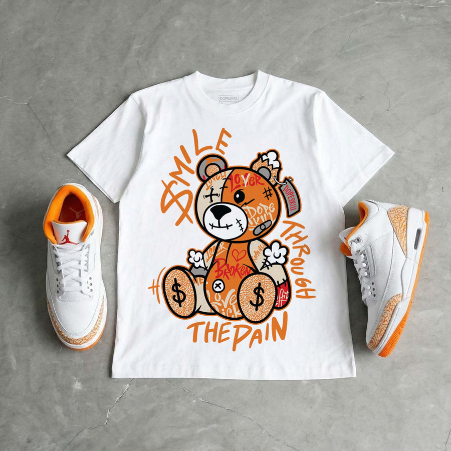 'Orange Citrus' 3s DopeSkill T-Shirt Smile Through The Pain Graphic