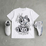 White Metallic 5s DopeSkill T-Shirt Smile Through The Pain Graphic